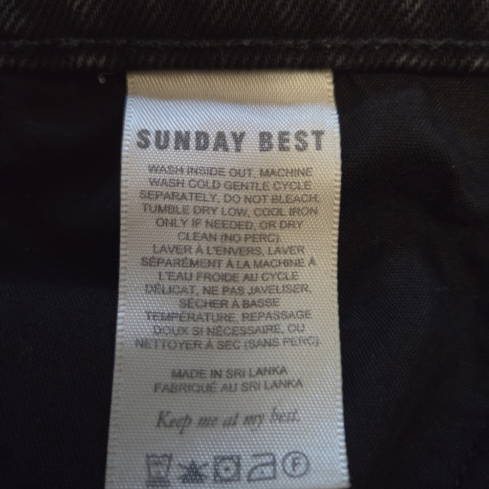 🎉 3/$60 Aritzia Sunday Best Black High-Waisted Straight Leg Denim Jeans Size 26 - Picture 9 of 10